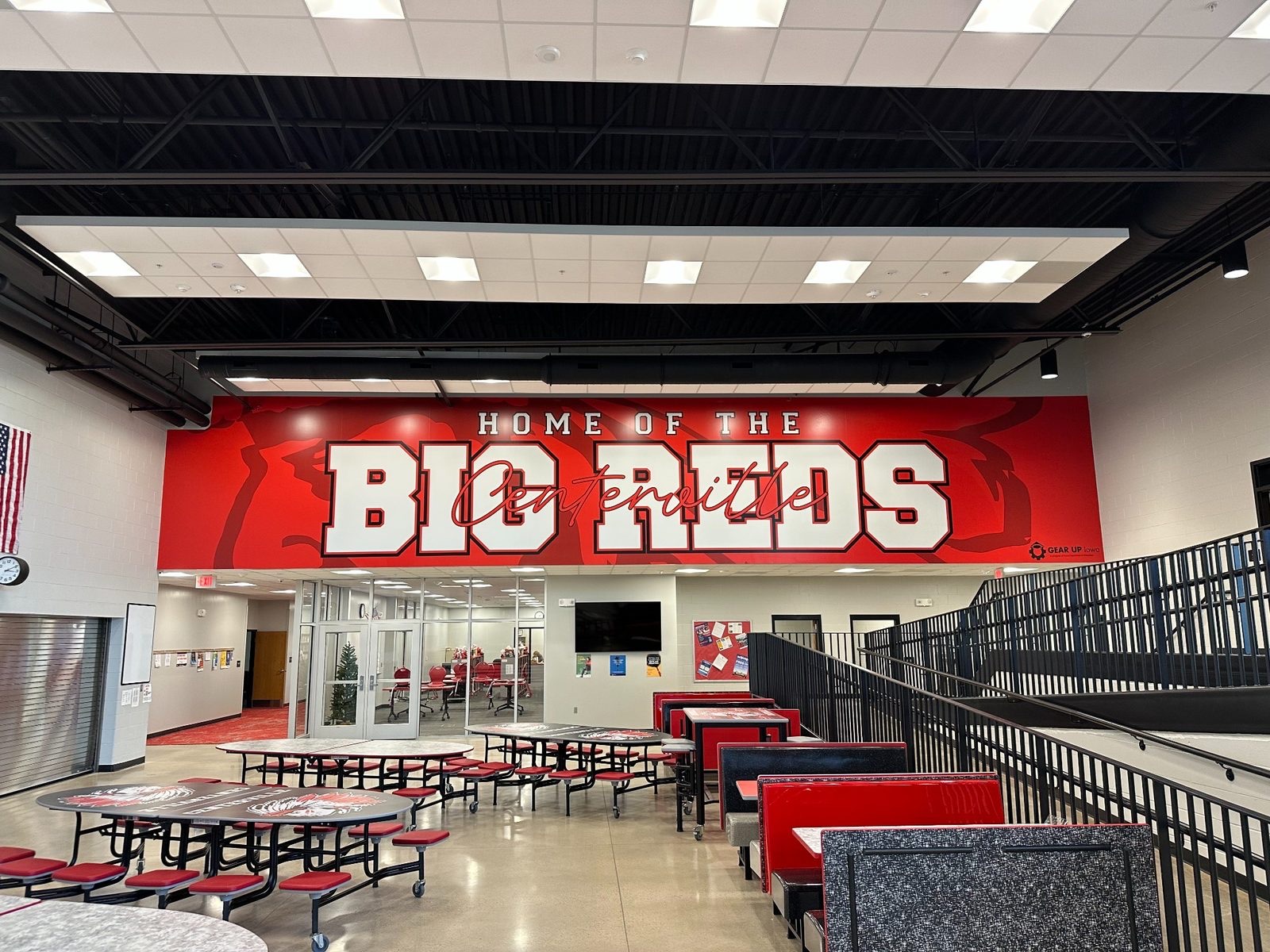 Centerville Big Reds cafeteria wall graphic