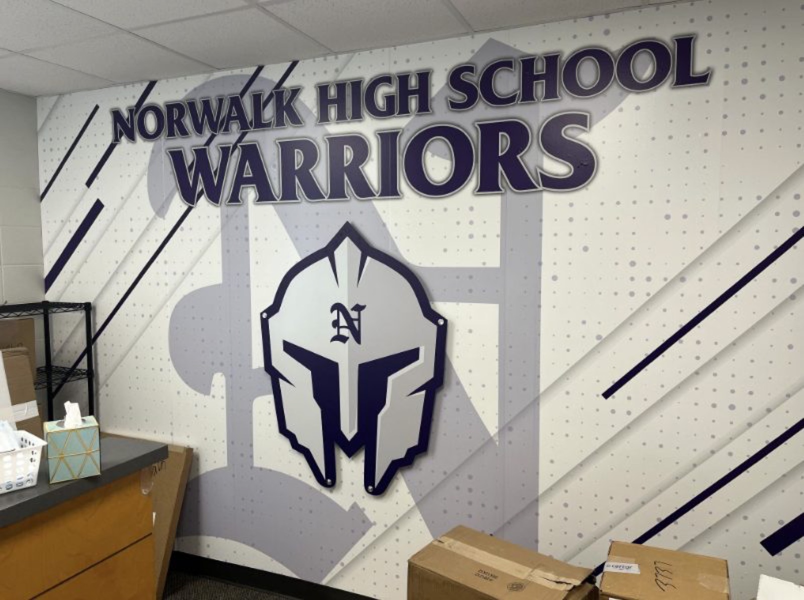 Norwalk Warriors wall graphic