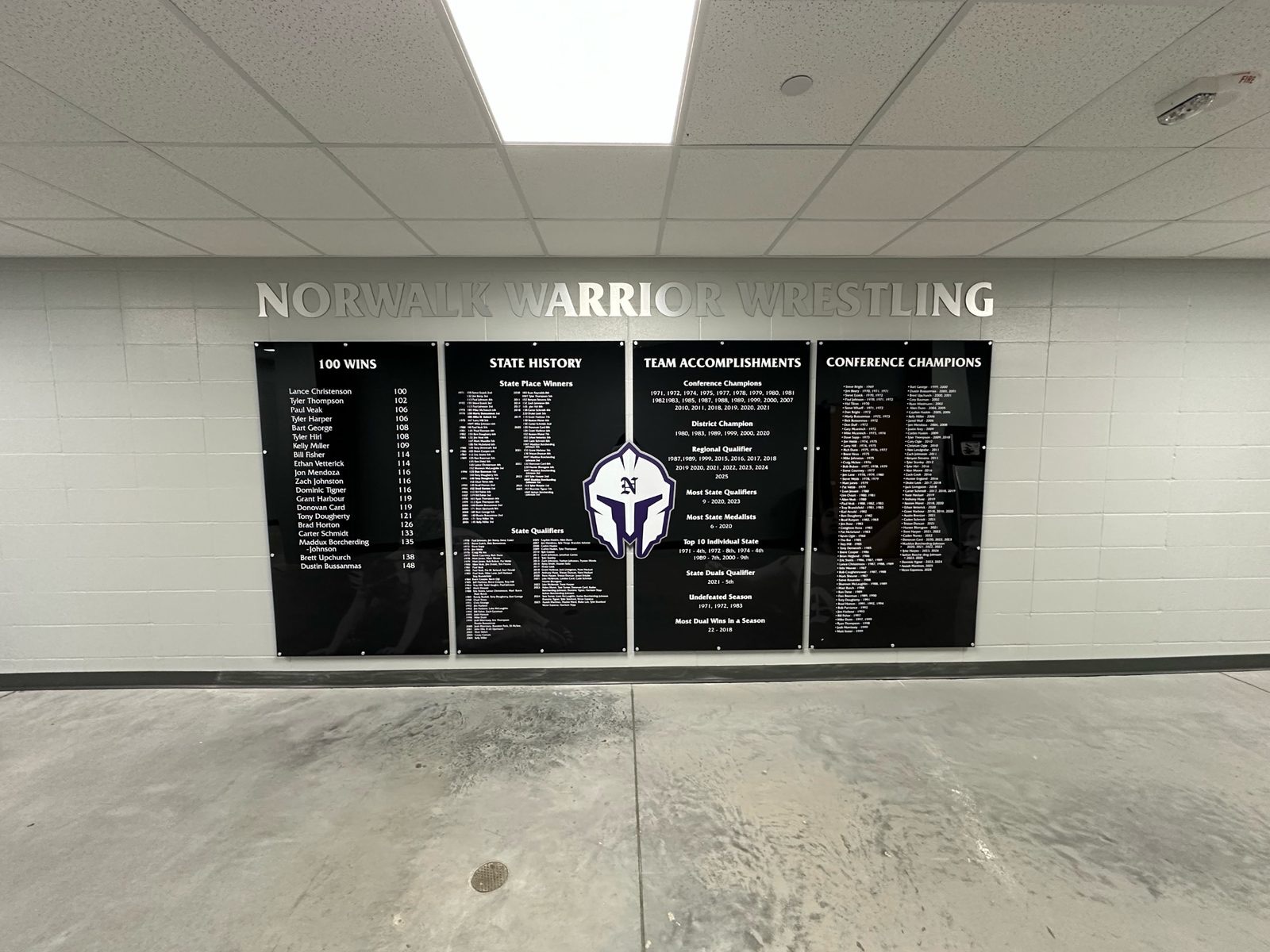 Norwalk Warrior Wrestling record display